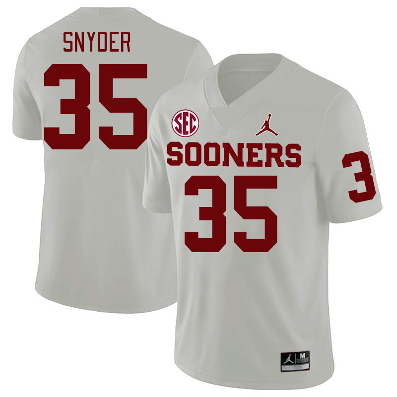 #35 Jakeb Snyder Oklahoma Sooners 2024 SEC Conference College Football Jerseys-White